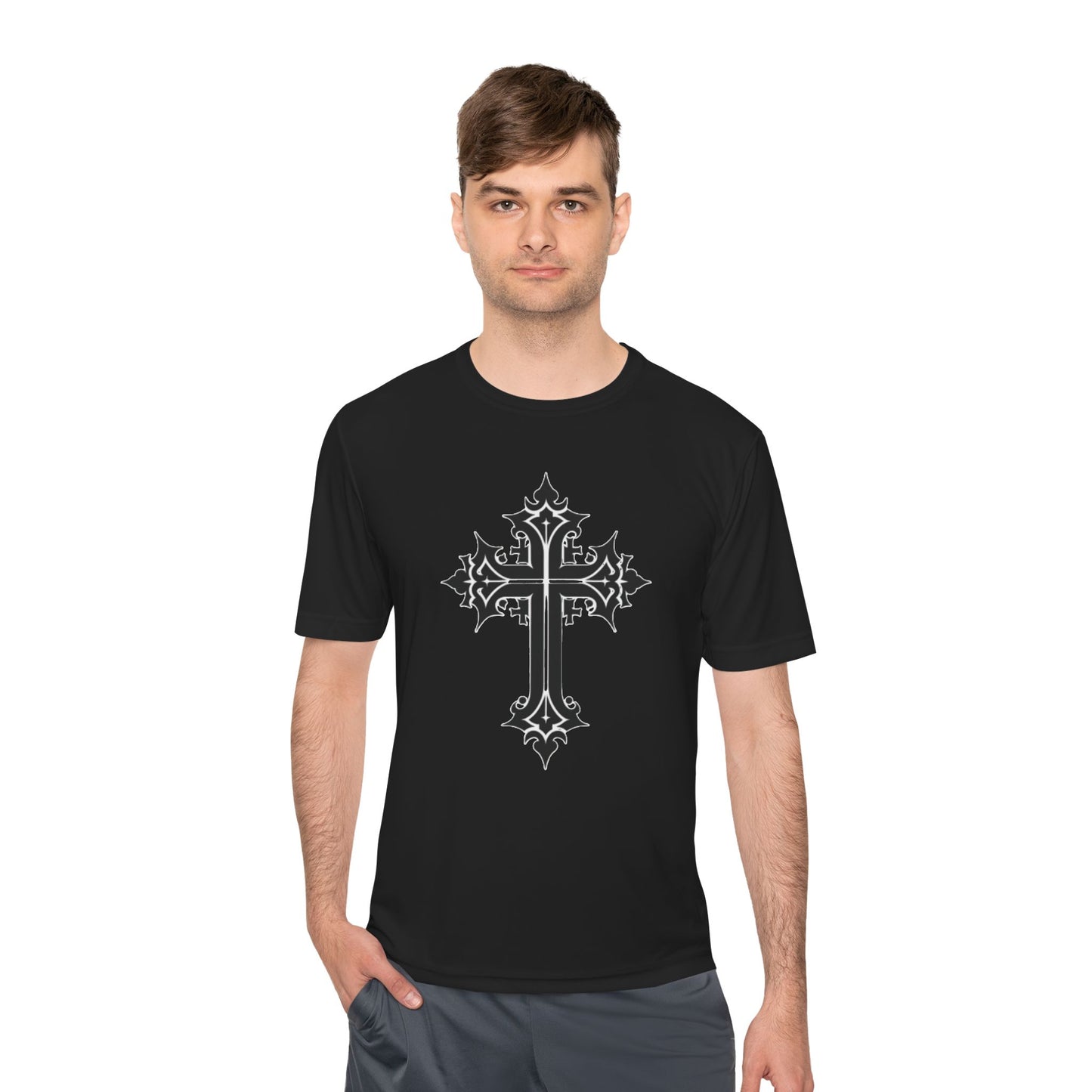 Cross Moisture Wicking Tee Shirt for Gym Grins