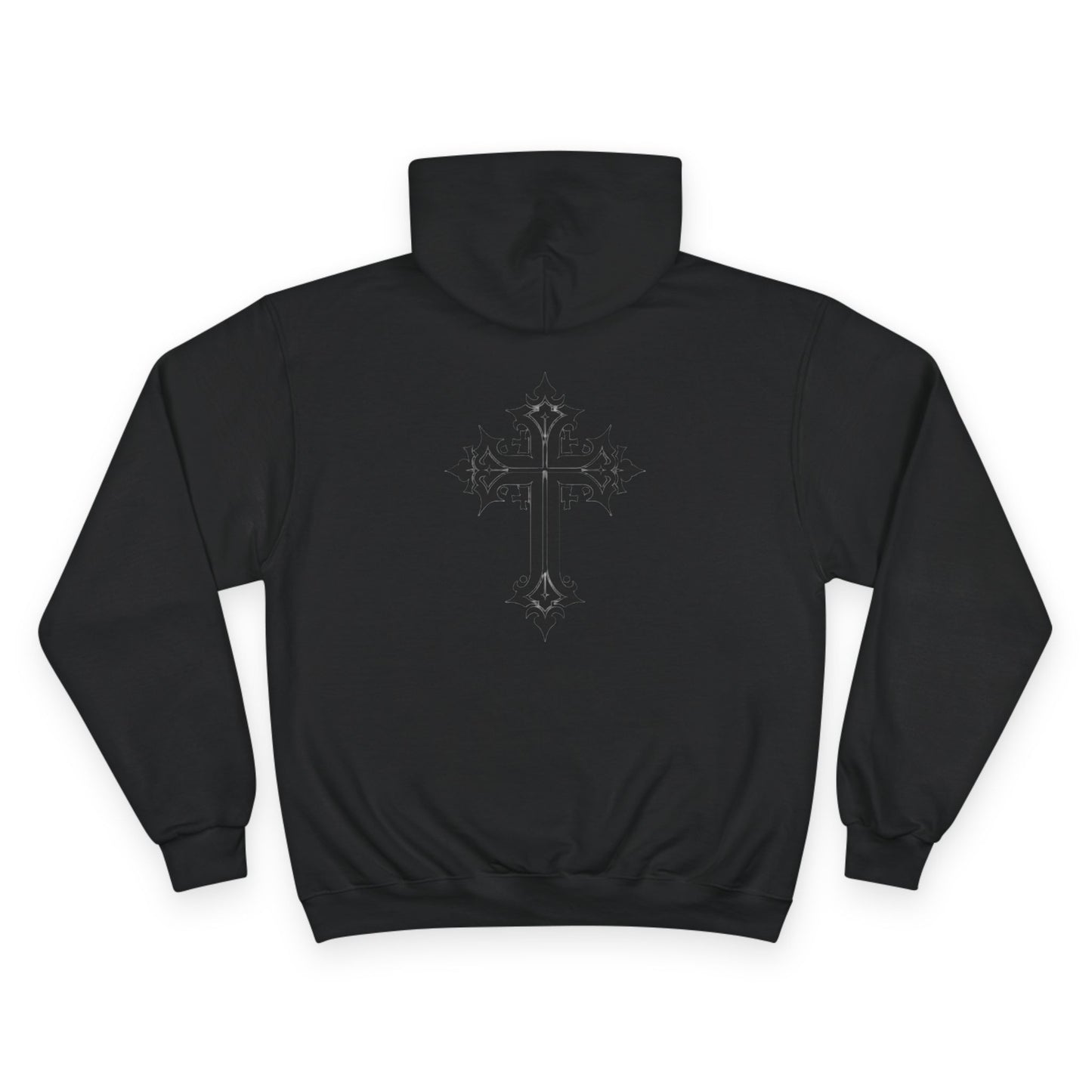 Champion Hoodie - Gym Grins Cross Print for Fitness Enthusiasts