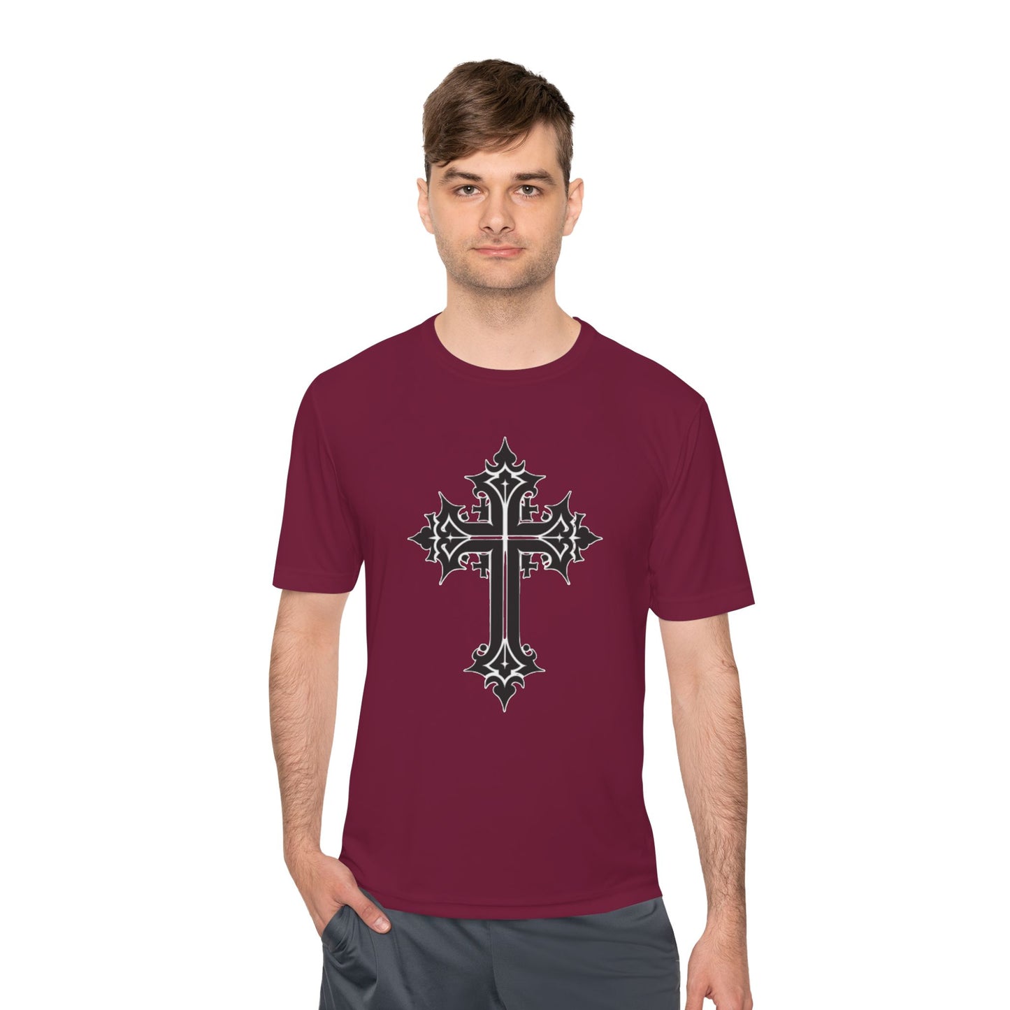 Cross Moisture Wicking Tee Shirt for Gym Grins